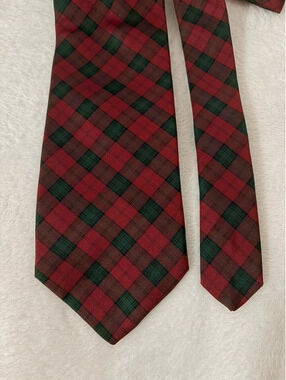 Brooks Brothers Tie Vintage NWT Red Green Plaid Tartan Silk Tie 3.5”